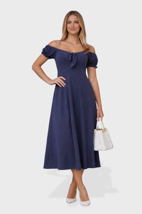 Gracie Tie Maxi - Navy