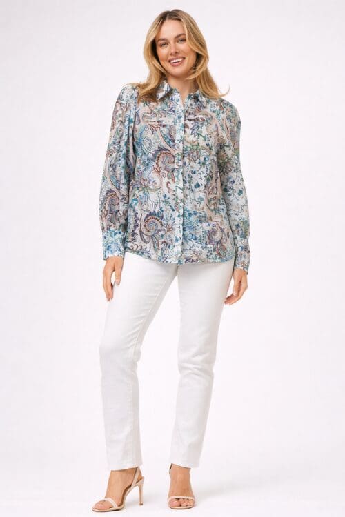 Tonya Blouse - Blue Paisley