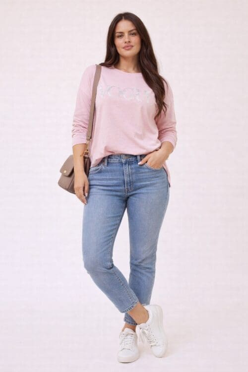 Vogue Long Sleeve Tee - Blush