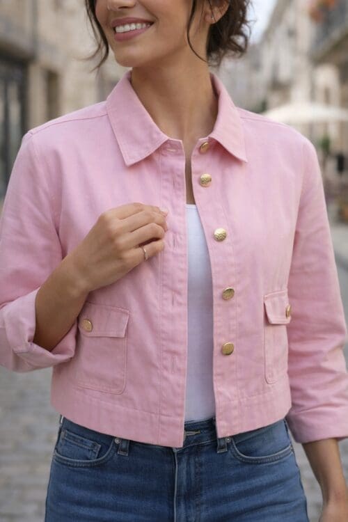 Estela Crop Jacket - Blush - Image 5