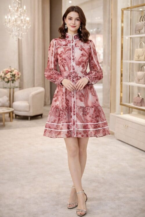 Idola Mini Dress - Wine - Image 2