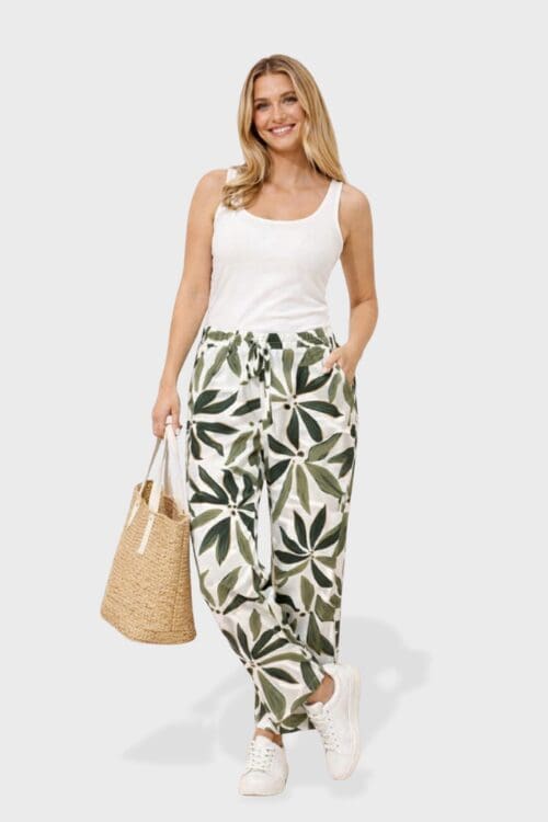 Leonie Pants - Green Leaf